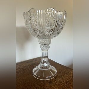 Large Crystal Glass 14" Centerpiece/Compote Bowl Fruit Decorations Stunning
